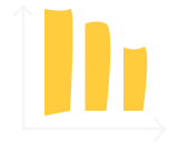 Illustration d’un graphique à barres jaunes en décroissance