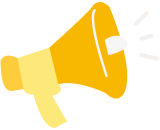 Illustration d’un mégaphone jaune stylisé