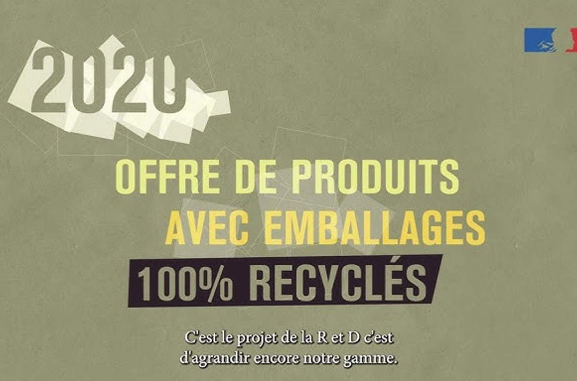 2020 offre de produits avec emballages 100 % recyclés