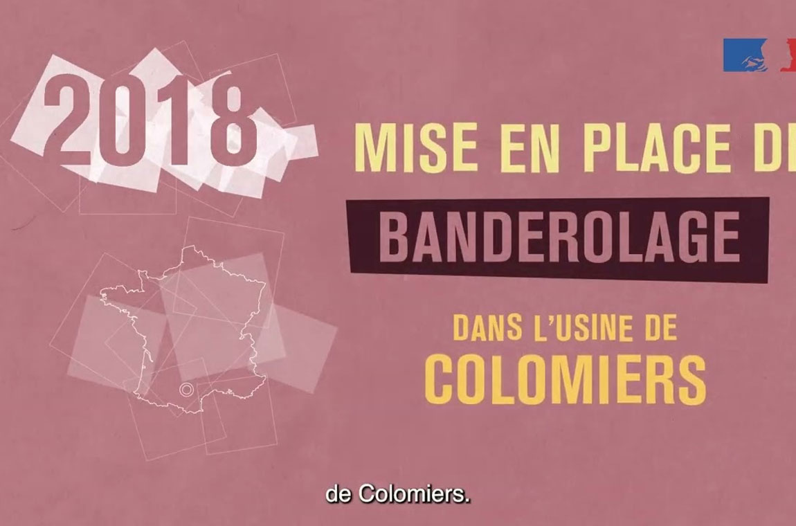 2018 mise en place du banderolage dans l’usine de Colomiers